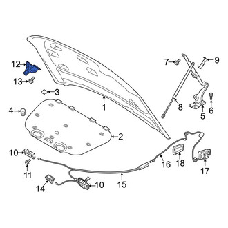 Volvo OE - Front Left Hood Latch Striker Plate