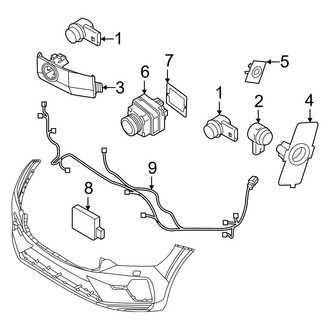 Volvo OE - Front Bumper & Grille - Electrical Components (Bright Theme), (B5 Inscription / B5 Momentum / B6 Inscription / T8 Recharge Inscription / T8 Recharge Inscription Expression)