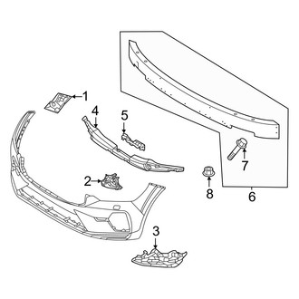 Volvo OE - Front Bumper & Grille - Bumper & Components (Dark Theme, Mounting Support), (B5 R-Design / B6 R-Design / T8 Recharge Polestar / T8 Recharge R-Design)