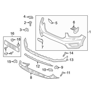 Volvo OE - Front Bumper & Grille - Bumper & Components (Bumper Cover & Trim, with Lamp Washer, with Auto Park)