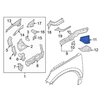 Volvo OE - Front Left Upper Fender Rail Reinforcement