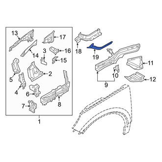 Volvo OE - Front Left Upper Outer Fender Rail