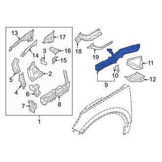 Volvo OE - Front Left Lower Inner Fender Rail