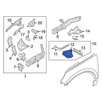 Volvo OE - Front Right Upper Fender Rail Reinforcement