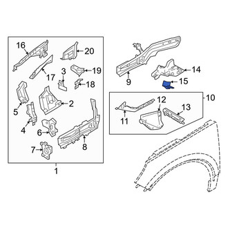 Volvo OE - Left Fender Rail Reinforcement Bracket