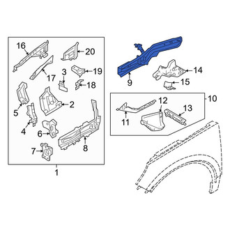 Volvo OE - Front Left Lower Inner Fender Rail