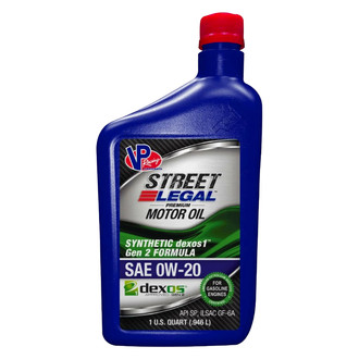VP Racing Fuels® - Street Legal™ SAE 0W-20 Full Synthetic Motor Oil, 1 Quart