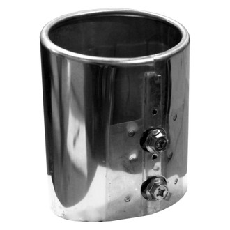 Walker® - Steel Passenger Side Round Straight Cut Bolt-On Chrome Exhaust Tip