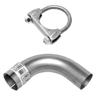 Walker® - Heavy Duty Aluminized Steel Natural 90 Degree Exhaust Elbow Pipe with U-Bolt Clamp Kit