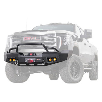 WARN® - Ascent Full Width Black Front Winch HD Bumper with Pre-Runner