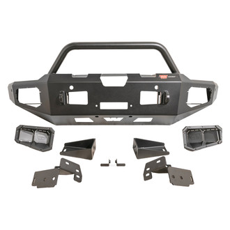 WARN® - Ascent Full Width Black Front Winch HD Bumper with Pre-Runner