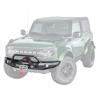 WARN® - Elite Series Full Width Black Front Winch HD Bumper with Hoop