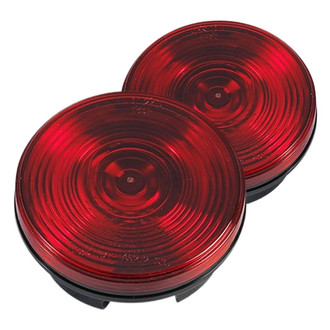 Warrior® - 4" Driver and Passenger Side Chrome/Red LED Tail Lights