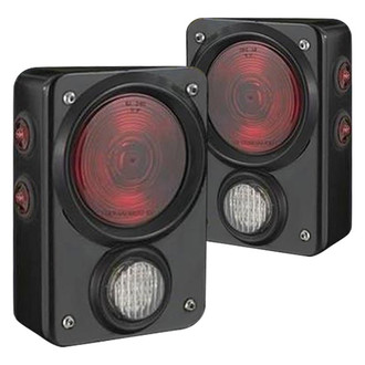 Warrior® - Driver Side Black/Red LED Tail Lights