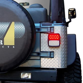 Warrior® - Driver and Passenger Side Chrome/Red LED Tail Lights