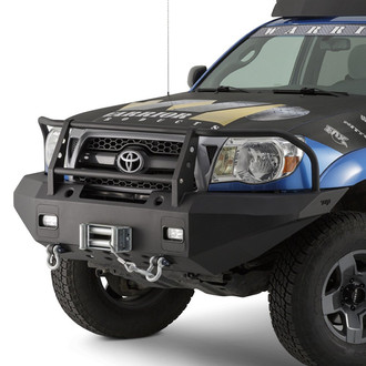 Warrior® - Full Width Black Powder Coated Front Winch HD Bumper