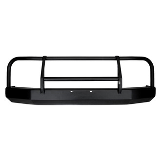 Warrior® - Full Width Black Powder Coated Front HD Bumper with Grille Guard