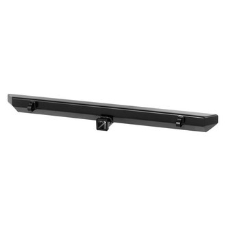 Warrior® - Rock Crawler Full Width Black Powder Coated Rear HD Bumper with Light Duty Receiver Hitch