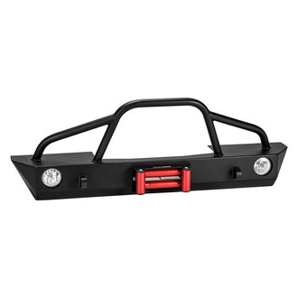 Warrior® - Mid Width Black Powder Coated Front Winch HD Bumper with Pre-Runner Guard