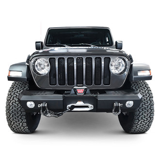 Warrior® - MOD Series Mid Width Black Powder Coated Front Winch HD Bumper