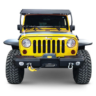 Warrior® - MOD Series Mid Width Black Powder Coated Front Winch HD Bumper