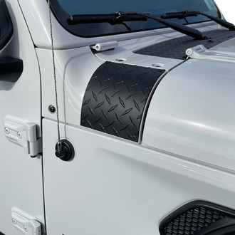 Warrior® - Black Diamond Plate Outer Hood Cowling Covers