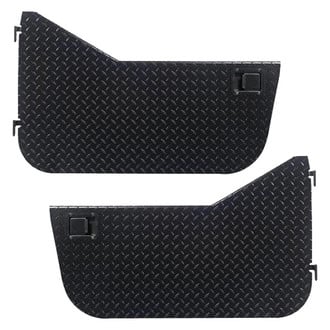 Warrior® - Black Diamond Plate Front Half Doors with Rotary Style Paddle