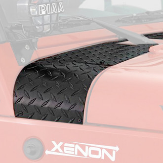Warrior® - Black Diamond Plate Outer Hood Cowling Covers