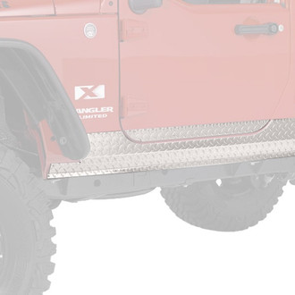 Warrior® - Diamond Plate Side Plates with Front Cut Out and 5" Lower Factory Door Plates