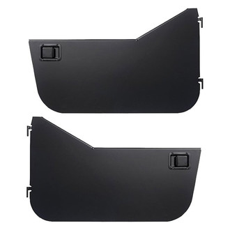 Warrior® - Smooth Black Front Half Doors with Paddle Handles