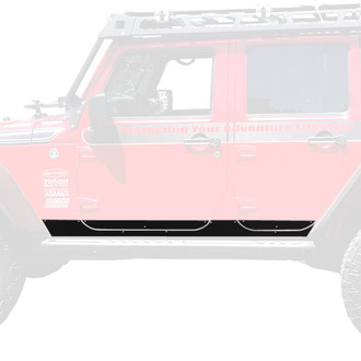 Warrior® - Smooth Black Side Plates with Front Cut Out and 5" Lower Factory Door Plates