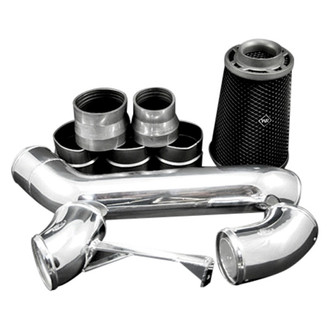 Weapon-R® - Secret Weapon Aluminum Polished Short Ram Air Intake System with Black Filter and Cold Air Extension