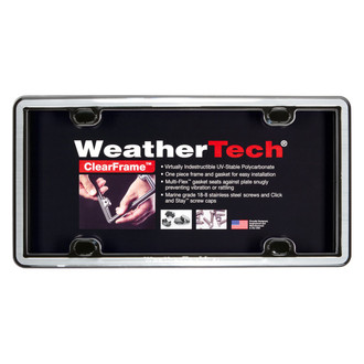 WeatherTech® - ClearFrame™ Brushed / Black License Plate Frame