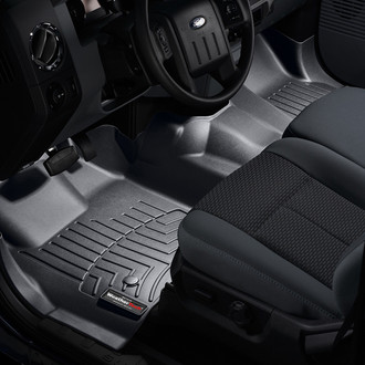 WeatherTech® - DigitalFit™ 1st Row (Over the Hump) Black Molded Floor Liner
