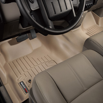 WeatherTech® - DigitalFit™ 1st Row (Over the Hump) Tan Molded Floor Liner
