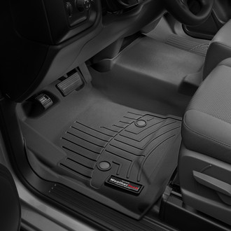 WeatherTech® - DigitalFit™ 1st Row (Over the Hump) Black Molded Floor Liner