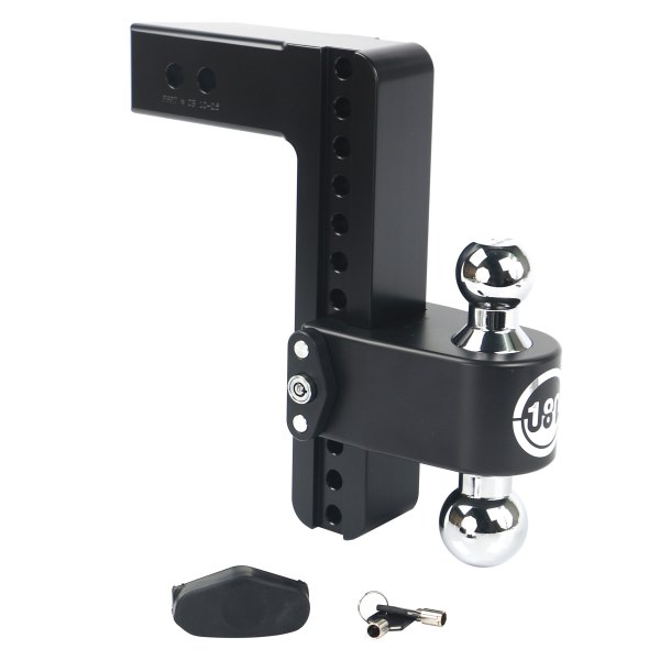 Weigh Safe® - 180 Hitch Adjustable Dual Ball Mount 10"Drop with Dual Pin Keyed Lock, 8000 lb GWT / 18500 lb GWT