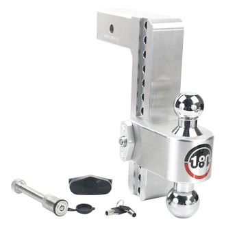 Weigh Safe® - Class 5 180 Hitch Adjustable 10" Drop Aluminum with Chrome Plated Balls Dual Ball Mount with Keyed Alike Key Lock and Hitch Pin for 2-1/2" Receivers