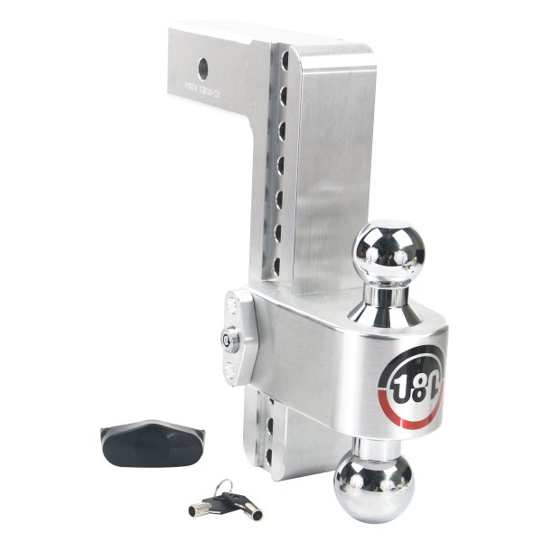 Weigh Safe® - 180 Hitch Adjustable Dual Ball Mount 10"Drop with Dual Pin Keyed Lock, 8000 lb GWT / 18500 lb GWT