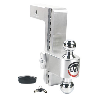 Weigh Safe® - Class 5 180 Hitch Adjustable 10" Drop Aluminum with Chrome Plated Balls Dual Ball Mount with Dual Pin Keyed Lock for 2-1/2" Receivers