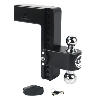Weigh Safe® - Class 5 180 Hitch Adjustable 10" Drop Cerakote Black with Chrome Plated Balls Dual Ball Mount with Dual Pin Keyed Lock for 3" Receivers