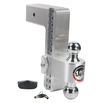 Weigh Safe® - Class 5 180 Hitch Adjustable 10" Drop Aluminum with Chrome Plated Balls Dual Ball Mount with Dual Pin Keyed Lock for 3" Receivers
