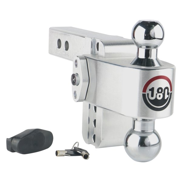 Weigh Safe® - 180 Hitch Adjustable Dual Ball Mount 4"Drop with Dual Pin Keyed Lock, 7500 lb GWT / 8000 lb GWT