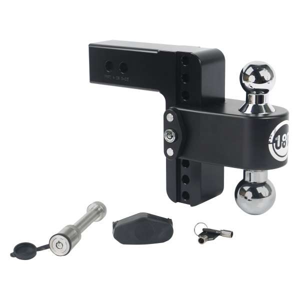 Weigh Safe® - 180 Hitch Adjustable Dual Ball Mount 6"Drop with Keyed Alike Key Lock and Hitch Pin, 8000 lb GWT / 18500 lb GWT