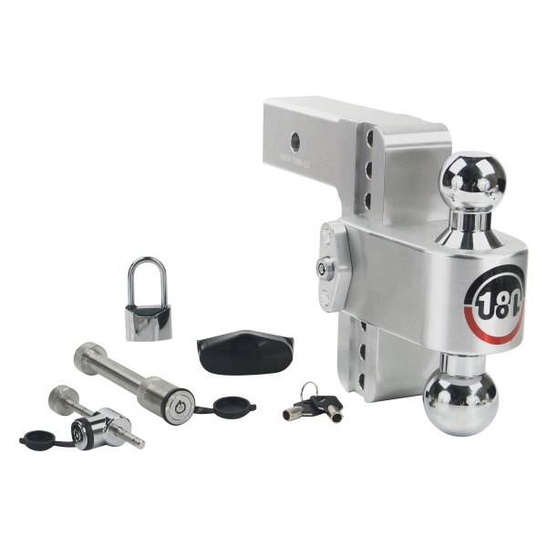 Weigh Safe® - 180 Hitch Adjustable Dual Ball Mount 6"Drop with Keyed Alike Receiver Pin, Coupler Lock, PadLock, 8000 lb GWT / 18500 lb GWT