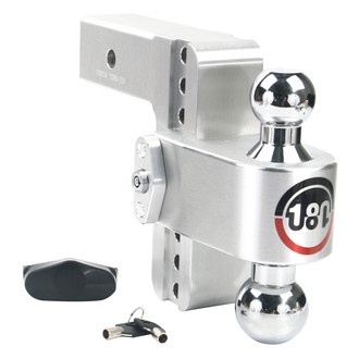 Weigh Safe® - Class 5 180 Hitch Adjustable 6" Drop Aluminum with Chrome Plated Balls Dual Ball Mount with Dual Pin Keyed Lock for 2-1/2" Receivers