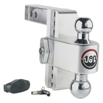 Weigh Safe® - Class 4 180 Hitch Adjustable 6" Drop Aluminum with Chrome Plated Balls Dual Ball Mount with Dual Pin Keyed Lock for 2" Receivers