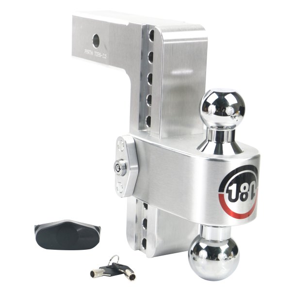 Weigh Safe® - 180 Hitch Adjustable Dual Ball Mount 8"Drop with Dual Pin Keyed Lock, 8000 lb GWT / 18500 lb GWT