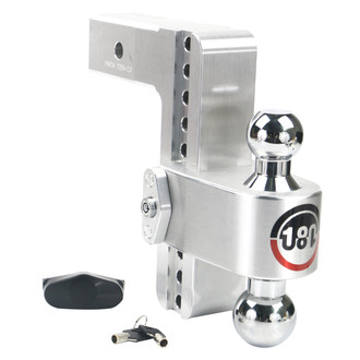 Weigh Safe® - Class 5 180 Hitch Adjustable 8" Drop Aluminum with Chrome Plated Balls Dual Ball Mount with Dual Pin Keyed Lock for 2-1/2" Receivers