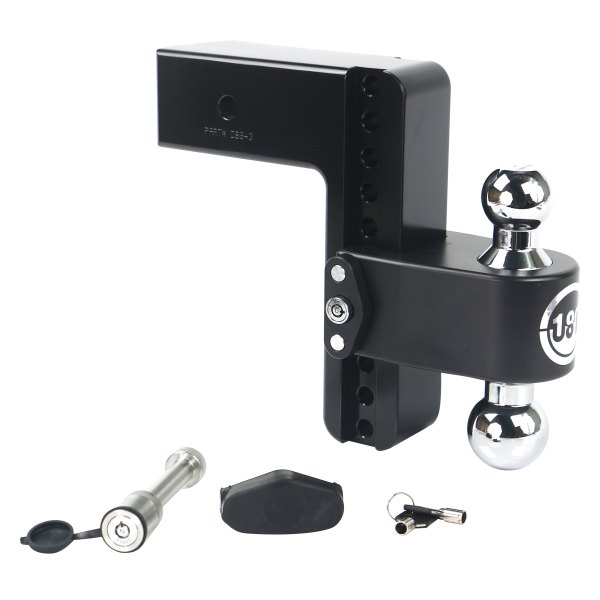 Weigh Safe® - 180 Hitch Adjustable Dual Ball Mount 8"Drop with Keyed Alike Key Lock and Hitch Pin, 8000 lb GWT / 21000 lb GWT